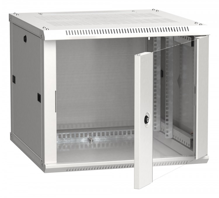 Шкаф коммутационный ITK (LWR3-09U66-GF) 9U 600x600мм пер.дв.стекл 2 бок.пан. 90кг серый
