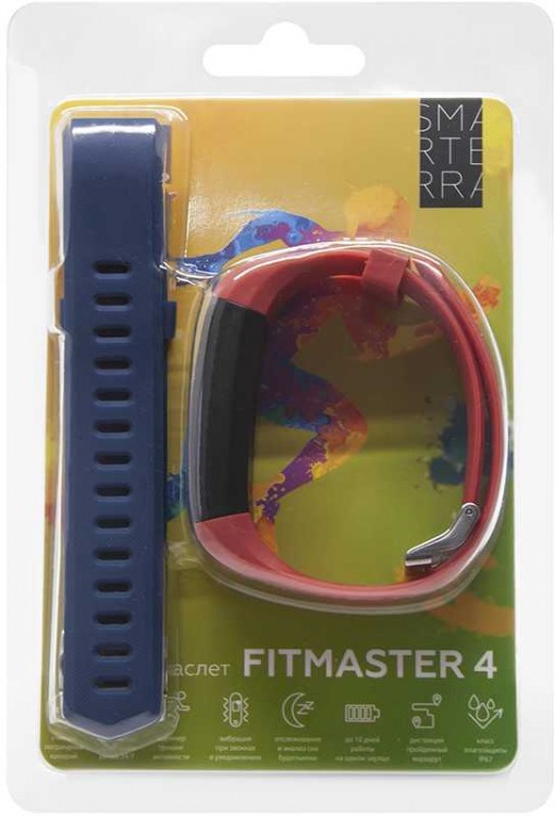 Фитнес-трекер Smarterra FitMaster 4 IPS корп.:черный рем.:красный (SMFT-04REBL)