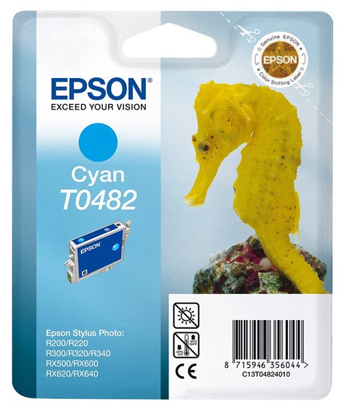 Картридж струйный Epson T0482 C13T04824010 голубой (13мл) для Epson St Ph R200/300/500/600