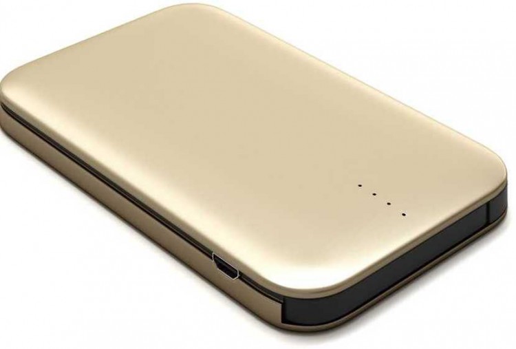 Мобильный аккумулятор Redline B8000 Li-Pol 8000mAh 2.4A золотистый 1xUSB (чехол в комплекте)