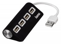 Разветвитель USB 2.0 Hama TopSide 4порт. черный (00012177)