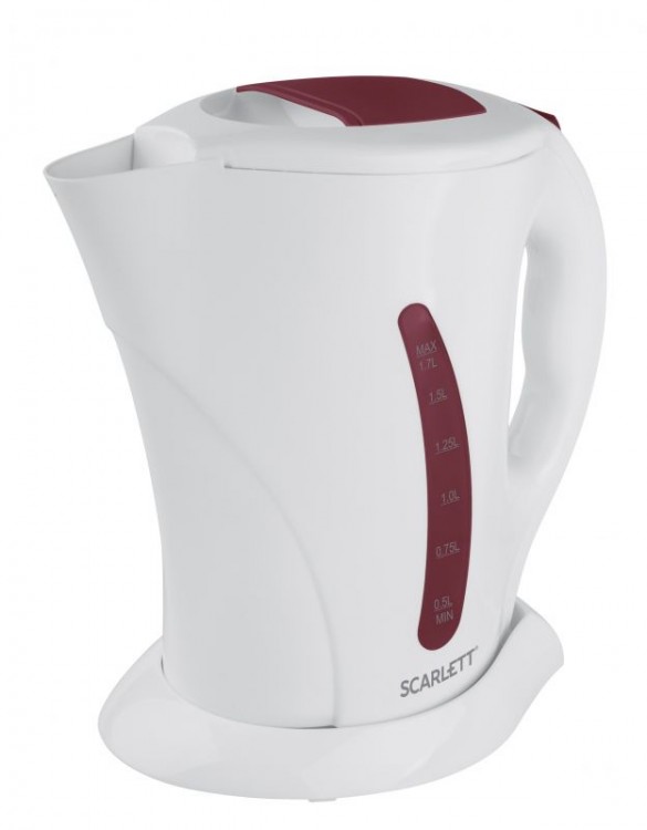 Чайник электрический Scarlett SC-EK14E08 1.7л. 2200Вт белый/бордовый (корпус: пластик)