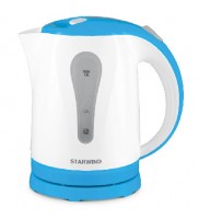 Чайник электрический Starwind SKP1217 1.8л. 2200Вт белый/голубой (корпус: пластик)