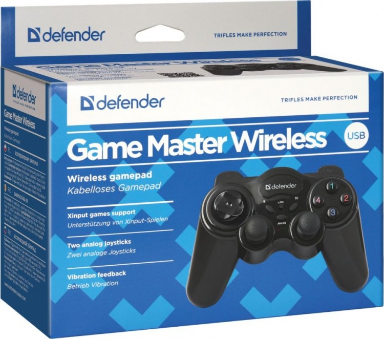Геймпад Defender Game Master черный USB Беспроводной виброотдача