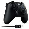 Геймпад Microsoft Xbox One + Беспроводной ПК адаптер черный USB Беспроводной виброотдача обратная связь