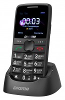 Мобильный телефон Digma S220 Linx 32Mb черный моноблок 2Sim 2.2" 220x176 0.3Mpix GSM900/1800 MP3 FM microSD max32Gb