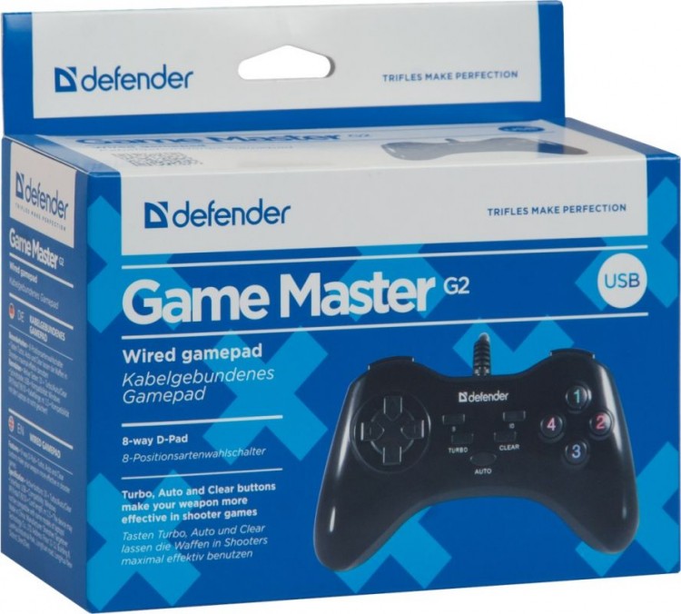 Геймпад Defender Game Master G2 черный USB обратная связь