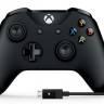 Геймпад Microsoft Xbox One + USB кабель для ПК черный USB Беспроводной виброотдача обратная связь