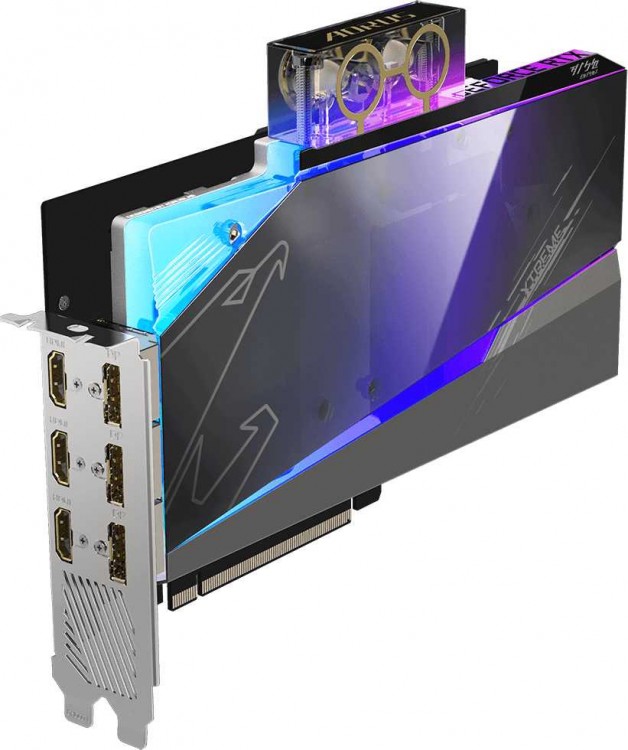 Видеокарта Gigabyte PCI-E 4.0 GV-N3080AORUSX WB-10GD NVIDIA GeForce RTX 3080 10240Mb 320 GDDR6X 1710/19000/HDMIx3/DPx3/HDCP Ret