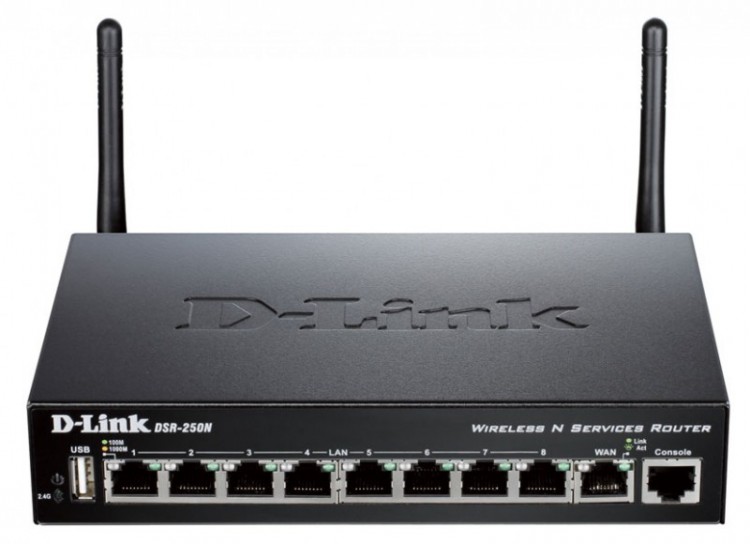 Сетевой экран D-Link DSR-250N N300 10/100/1000BASE-TX черный
