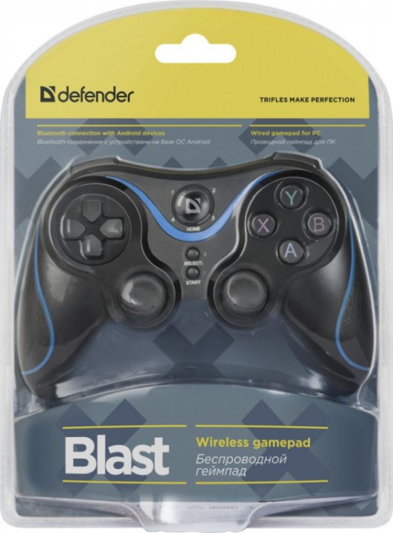Геймпад Defender Blast черный/синий Bluetooth Беспроводной