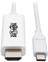 Кабель видео Tripplite U444-006-H4K6WE USB Type-C (m)/HDMI (m) 1.8м. Позолоченные контакты белый
