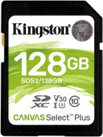 Флеш карта SDXC 128Gb Class10 Kingston SDS2/128GB Canvas Select Plus w/o adapter