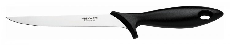 Нож кухонный Fiskars Essential (1023777) стальной филейный для рыбы лезв.180мм прямая заточка черный