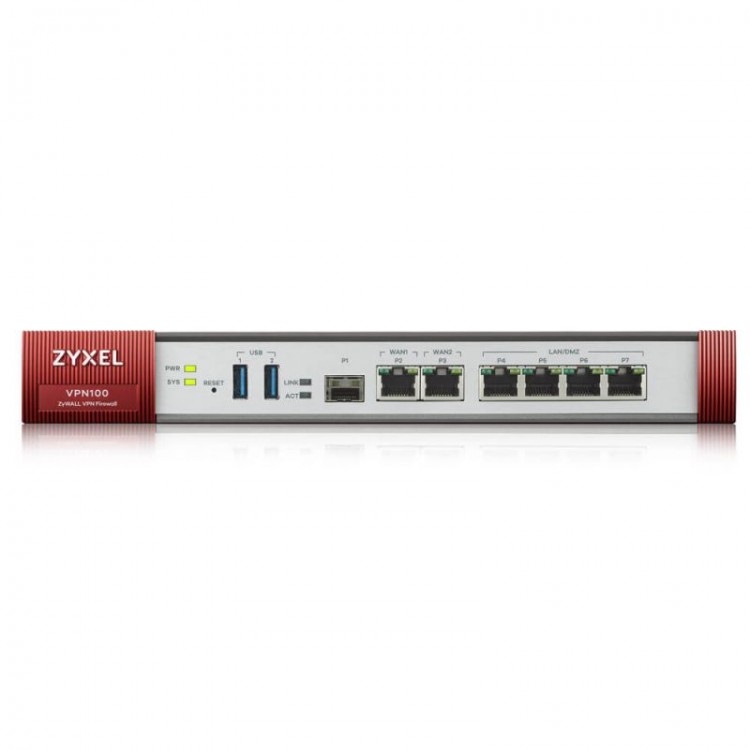 Сетевой экран Zyxel ZyWALL VPN100 (VPN100-RU0101F) 10/100/1000BASE-TX/SFP