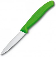 Нож кухонный Victorinox Swiss Classic (6.7606.L114) стальной для чистки овощей и фруктов лезв.80мм прямая заточка салатовый