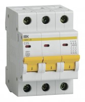 Выключатель автоматический IEK ВА47-29 MVA20-3-025-C 25A тип C 4.5kA 3П 400В белый