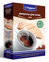 Фильтры для кофе для кофеварок капельного типа Topperr №4 неотбеленные 1х4 (упак.:100шт)