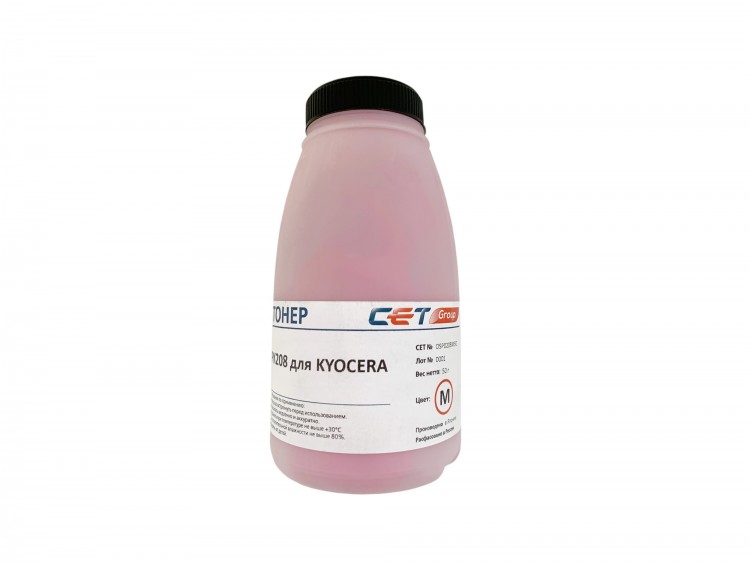 Тонер Cet PK208 OSP0208M-50 пурпурный бутылка 50гр. для принтера Kyocera Ecosys M5521cdn/M5526cdw/P5021cdn/P5026cdn