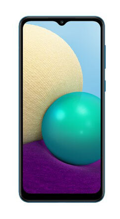 Смартфон Samsung SM-A022 Galaxy A02 32Gb 2Gb синий моноблок 3G 4G 2Sim 6.5" 720x1600 Android 10 13Mpix 802.11 b/g/n GPS GSM900/1800 GSM1900 TouchSc microSD max1024Gb