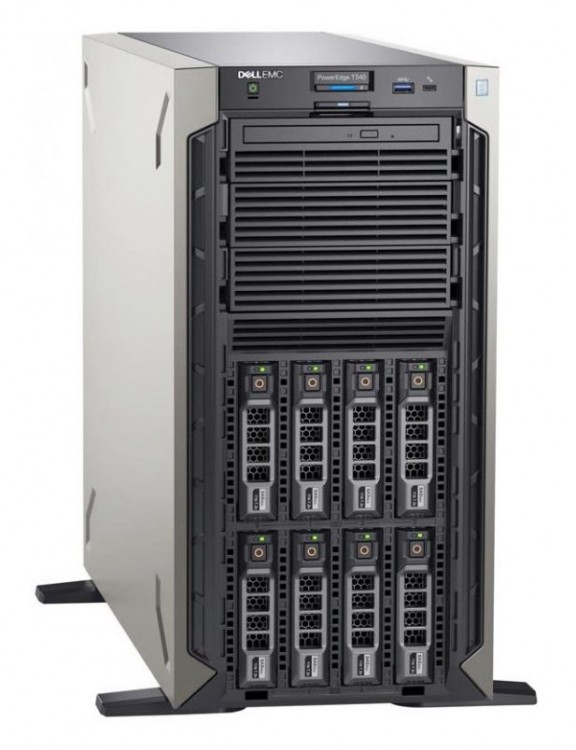 Сервер Dell PowerEdge T340 1xE-2224 1x16GbUD x8 1x1.2Tb 10K 2.5in3.5 SAS RW H330 iD9En 1G 2P 1x495W 3Y NBD (PET340RU1)