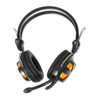 Наушники с микрофоном A4 HS-28 оранжевый/черный 2.2м накладные оголовье (HS-28 (ORANGE BLACK))