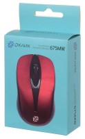 Мышь Oklick 675MW черный/красный оптическая (800dpi) беспроводная USB (2but)