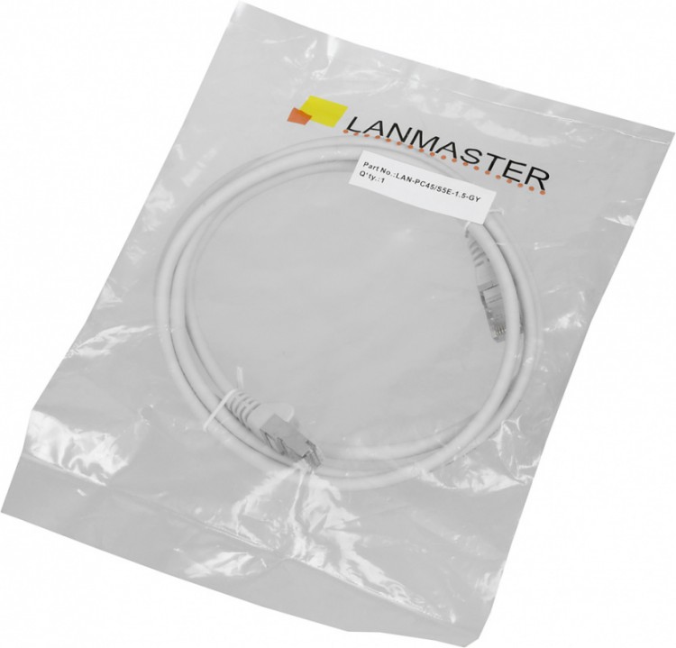 Патч-корд Lanmaster FTP LAN-PC45/S5E-1.5-GY вилка RJ-45-вилка RJ-45 кат.5е 1.5м серый LSZH (уп.:1шт)