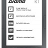 Электронная книга Digma K1 6" E-ink HD Pearl 758x1024 600MHz/4Gb/microSDHC темно-серый