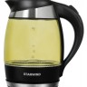 Чайник электрический Starwind SKG2215 1.8л. 2200Вт желтый/черный (корпус: стекло)