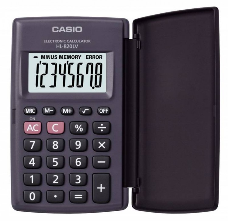 Калькулятор карманный Casio HL-820LV черный 8-разр.