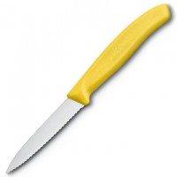 Нож кухонный Victorinox Swiss Classic (6.7636.L118) стальной для овощей лезв.80мм серрейт. заточка желтый