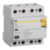 Выключатель дифф. тока IEK ВД1-63 MDV10-4-063-300 63A 300мА AC 4П 400В 4мод белый