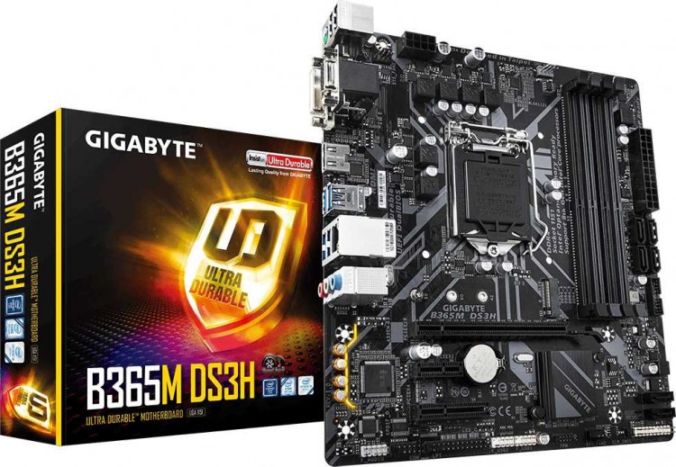 Материнская плата Gigabyte B365M DS3H Soc-1151v2 Intel B365 4xDDR4 mATX AC`97 8ch(7.1) GbLAN+VGA+DVI+HDMI