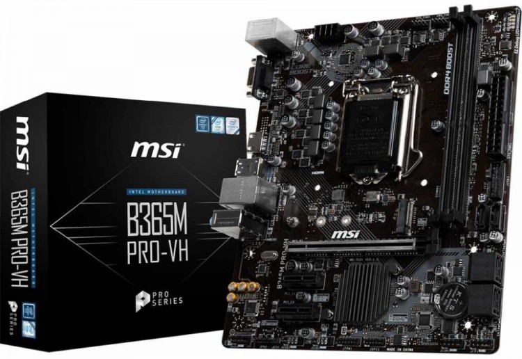 Материнская плата MSI B365M PRO-VH Soc-1151v2 Intel B365 2xDDR4 mATX AC`97 8ch(7.1) GbLAN+VGA+HDMI