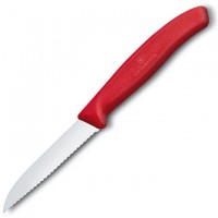 Нож кухонный Victorinox Swiss Classic (6.7431) стальной для овощей лезв.80мм серрейт. заточка красный