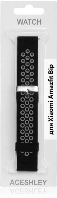 Ремешок DF xiSportband-01 для Xiaomi Amazfit Bip черный/серый (DF XISPORTBAND-01 (BLACK/GRAY))